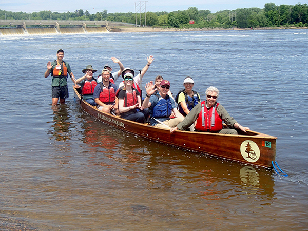 FMR board and staff in canoe