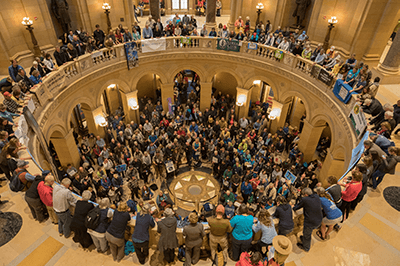 Capitol rotunda filled with people