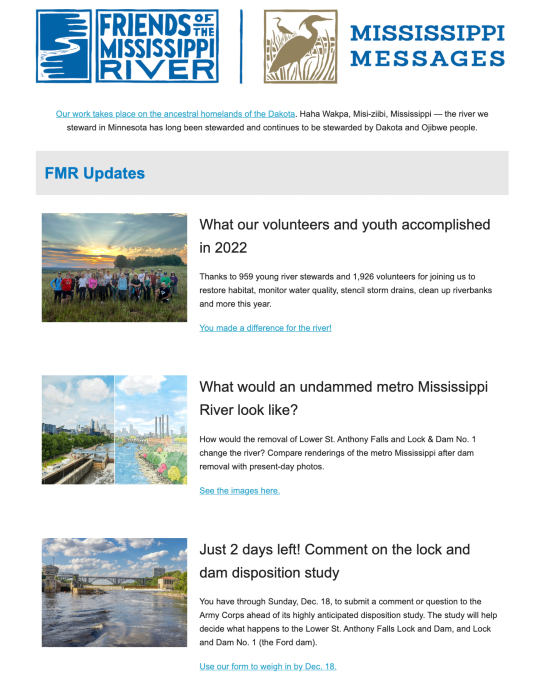 Screengrab of the top of the December 2022 Mississippi Messages newsletter