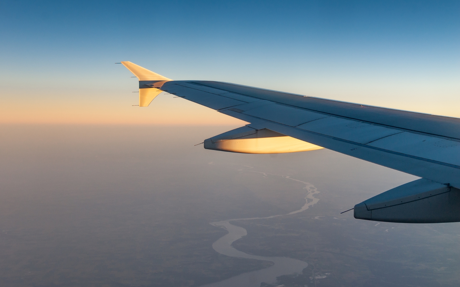 Aerial view of the winding Mississippi River