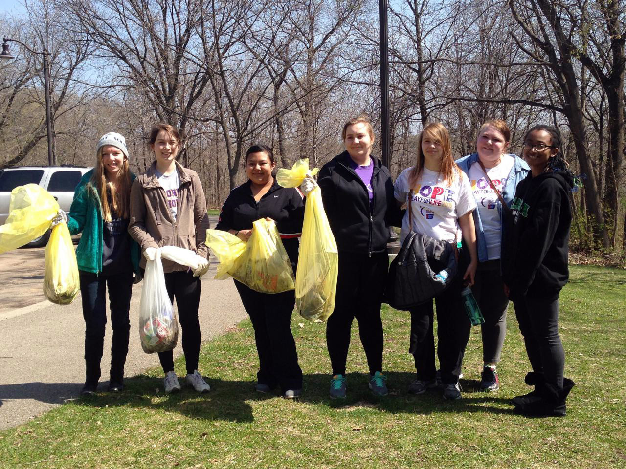 Earth Day cleanup participants