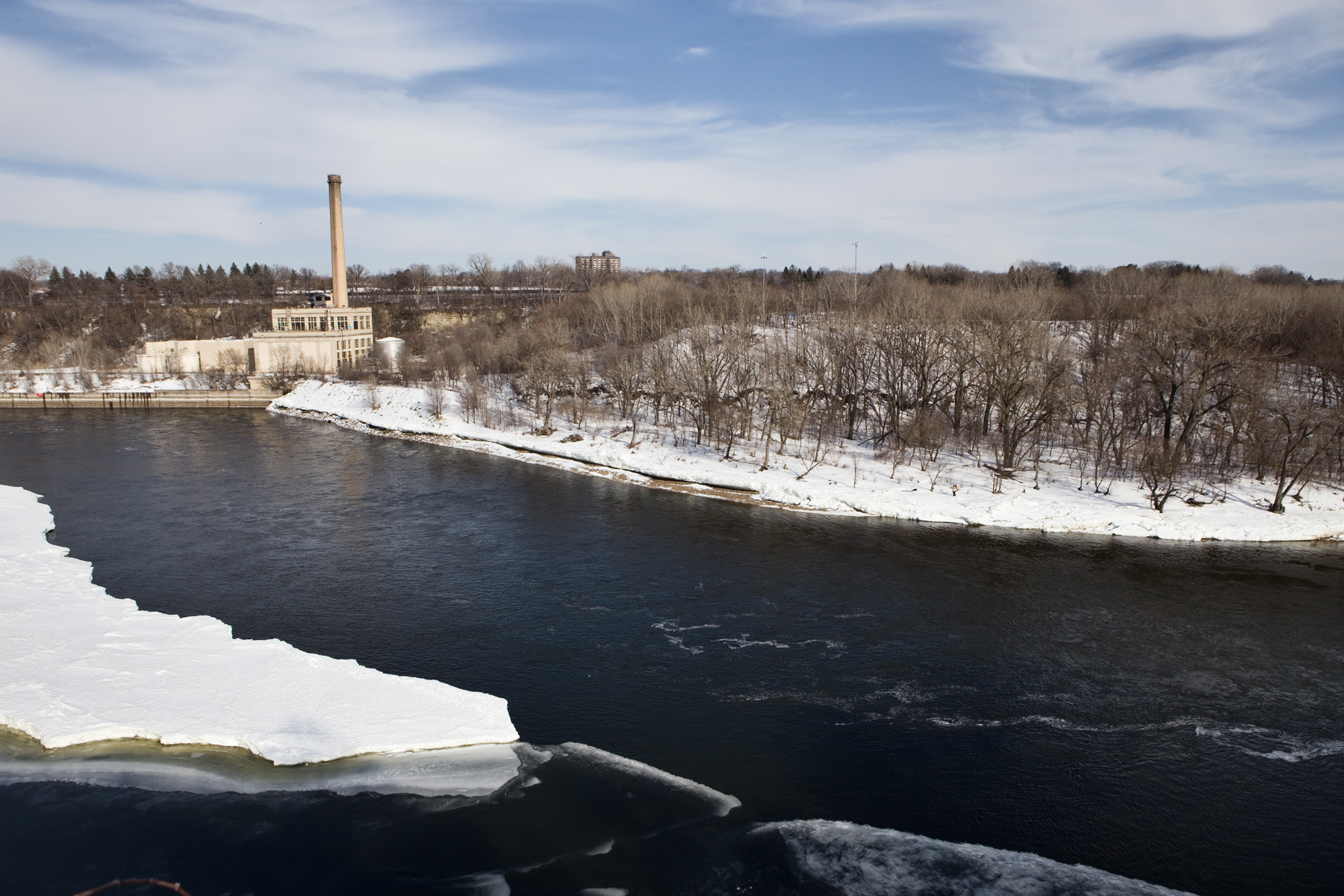 River and Ford plant in winter