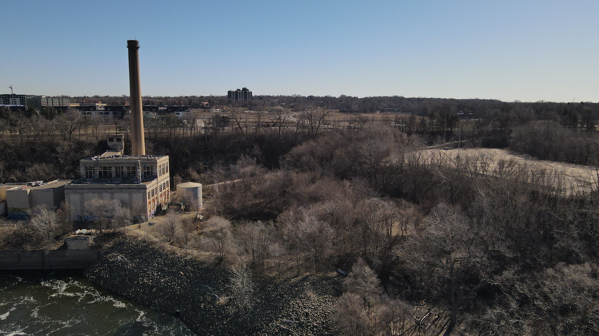 Aerial image of Ford Area C and steam plant
