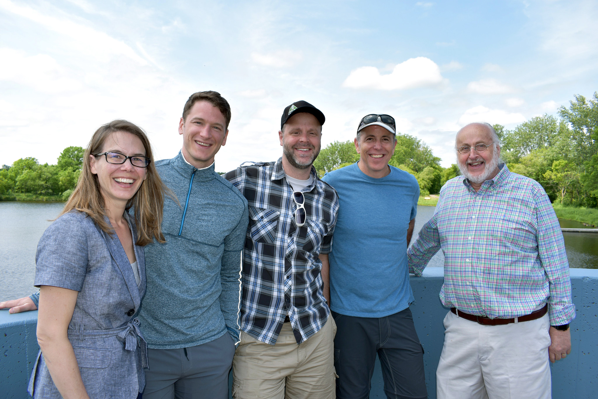 FMR staff and Forever Green staff, including Don Wyse, by the river