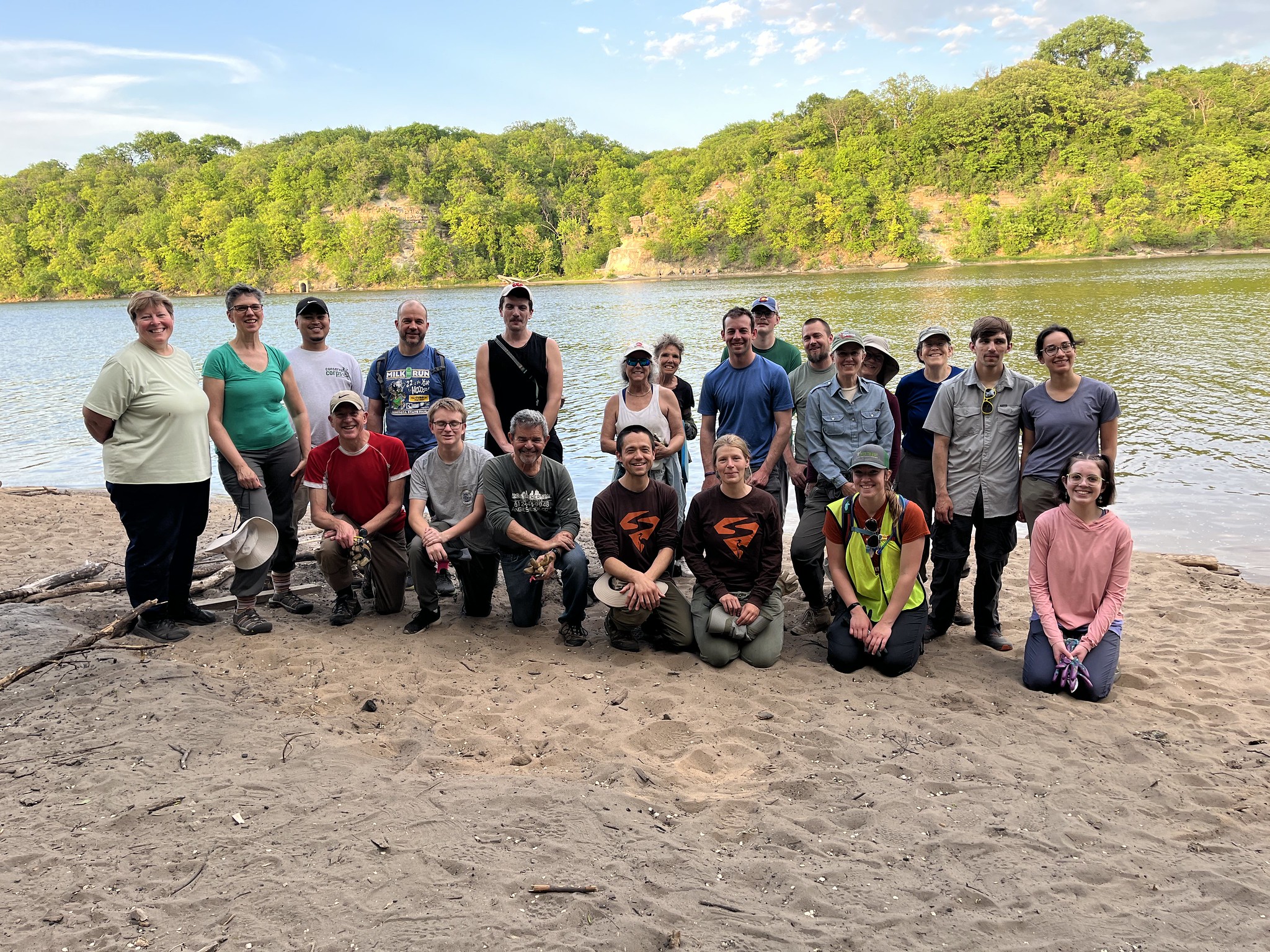 Volunteers pose in the River Gorge at a 2025 event