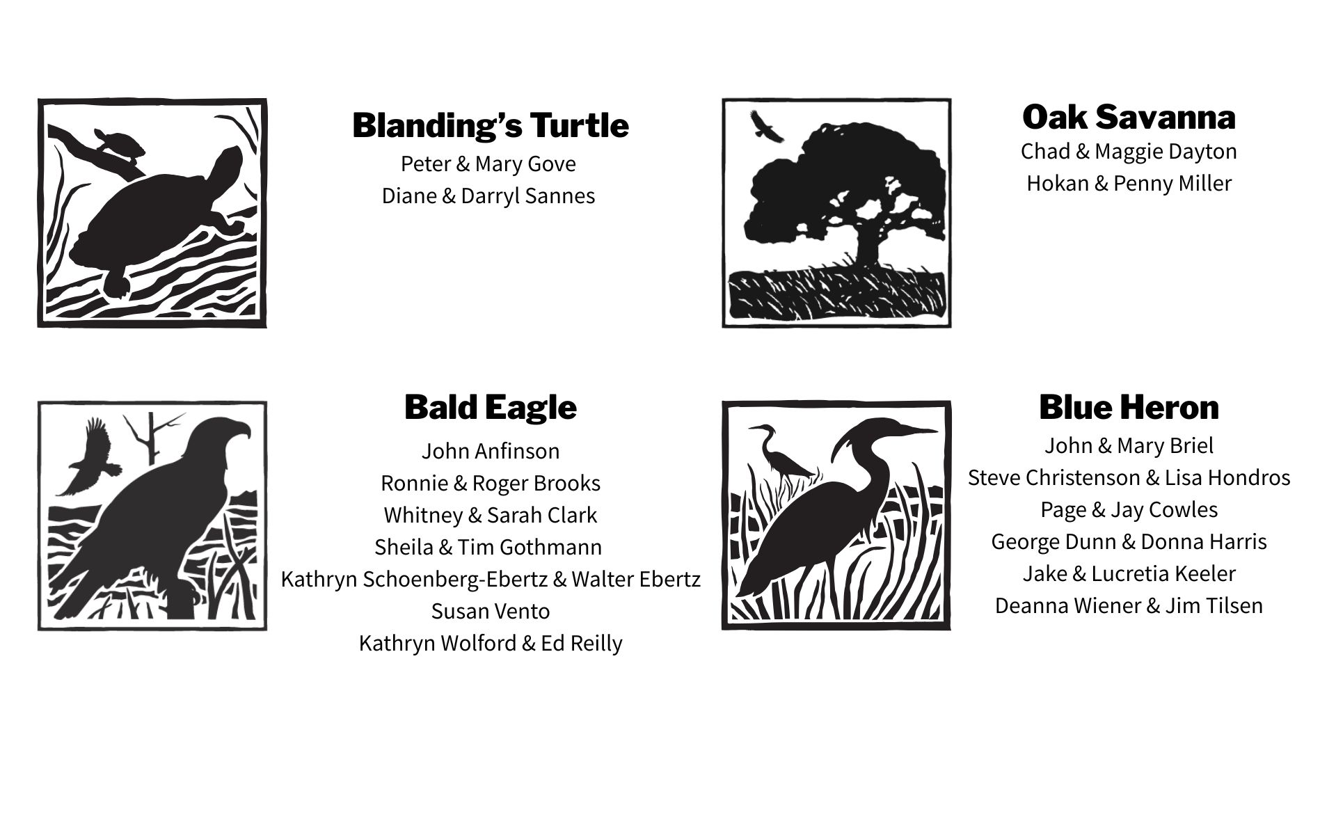 Individual sponsors for the 2026 fall fundraiser