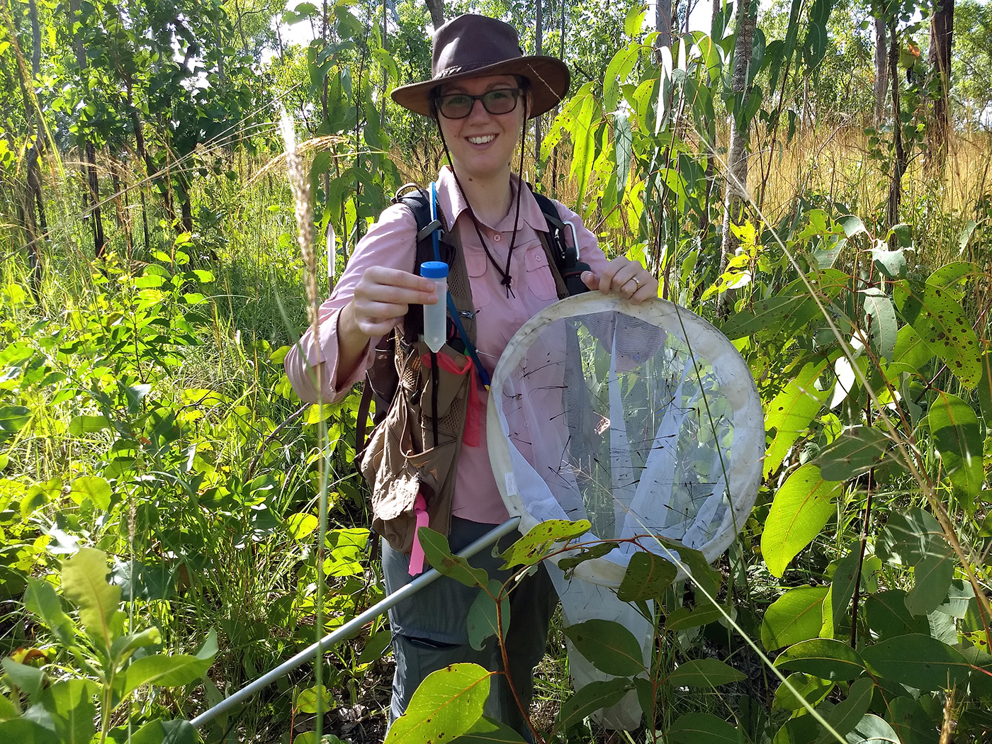 Julia Leone with bug net