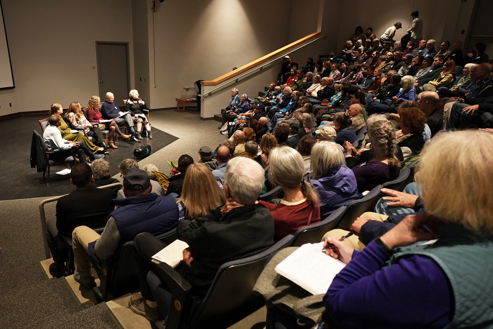 Town Hall 2025 Large town hall audience and speakers