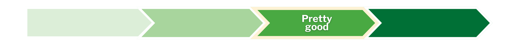 Illustrated progress meter showing "Pretty good."