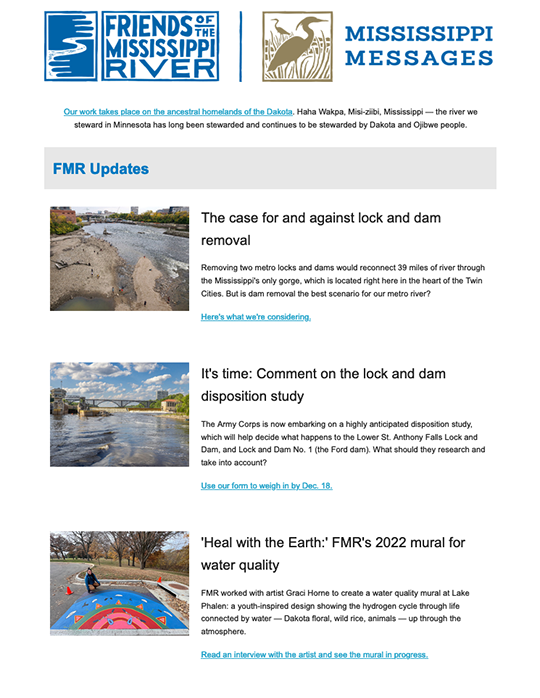 Front page of e-news