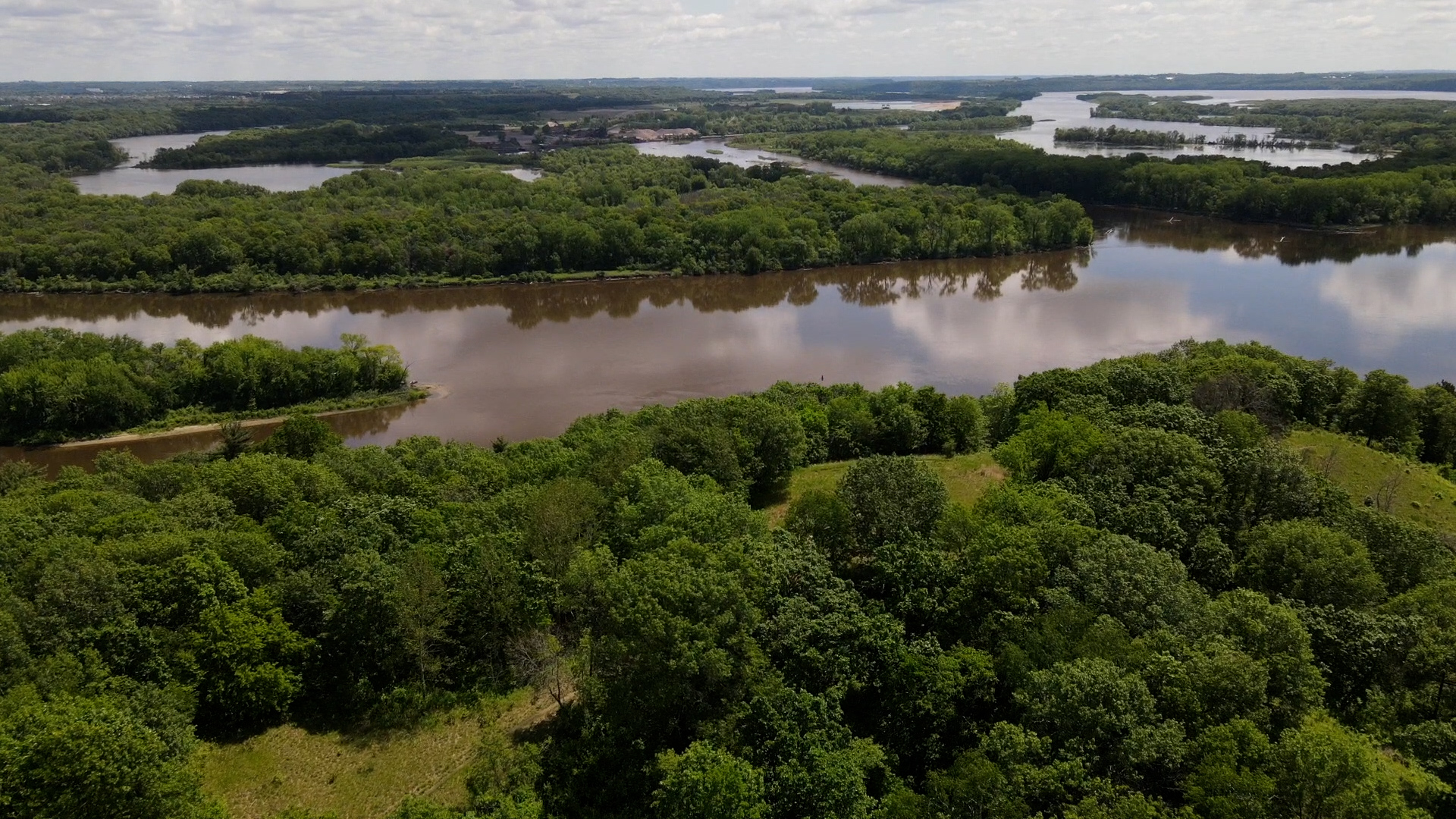 View from Pine Bend Bluffs of Mississippi River and Grey Cloud Island