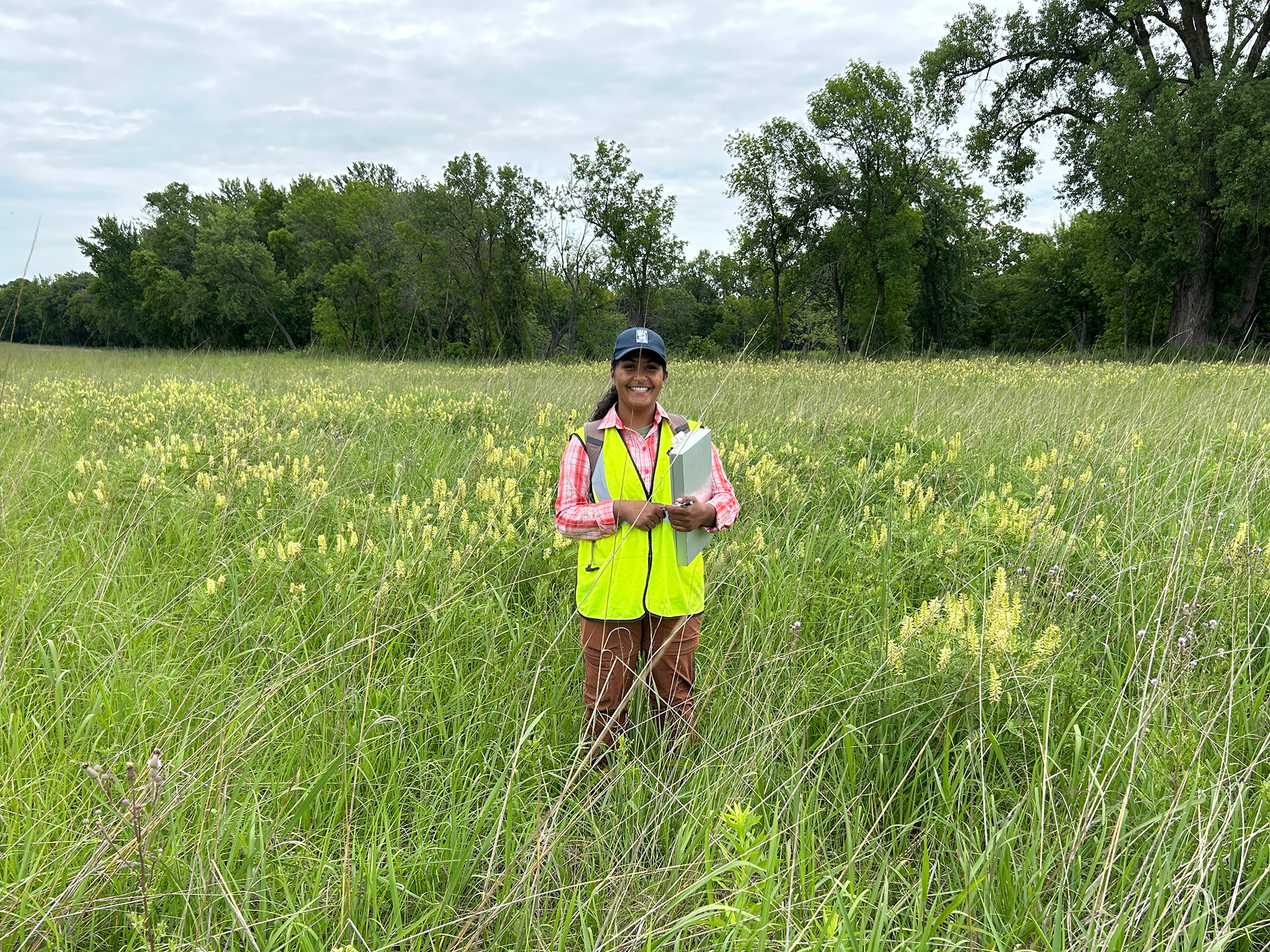Rashi with clipboard in prairie