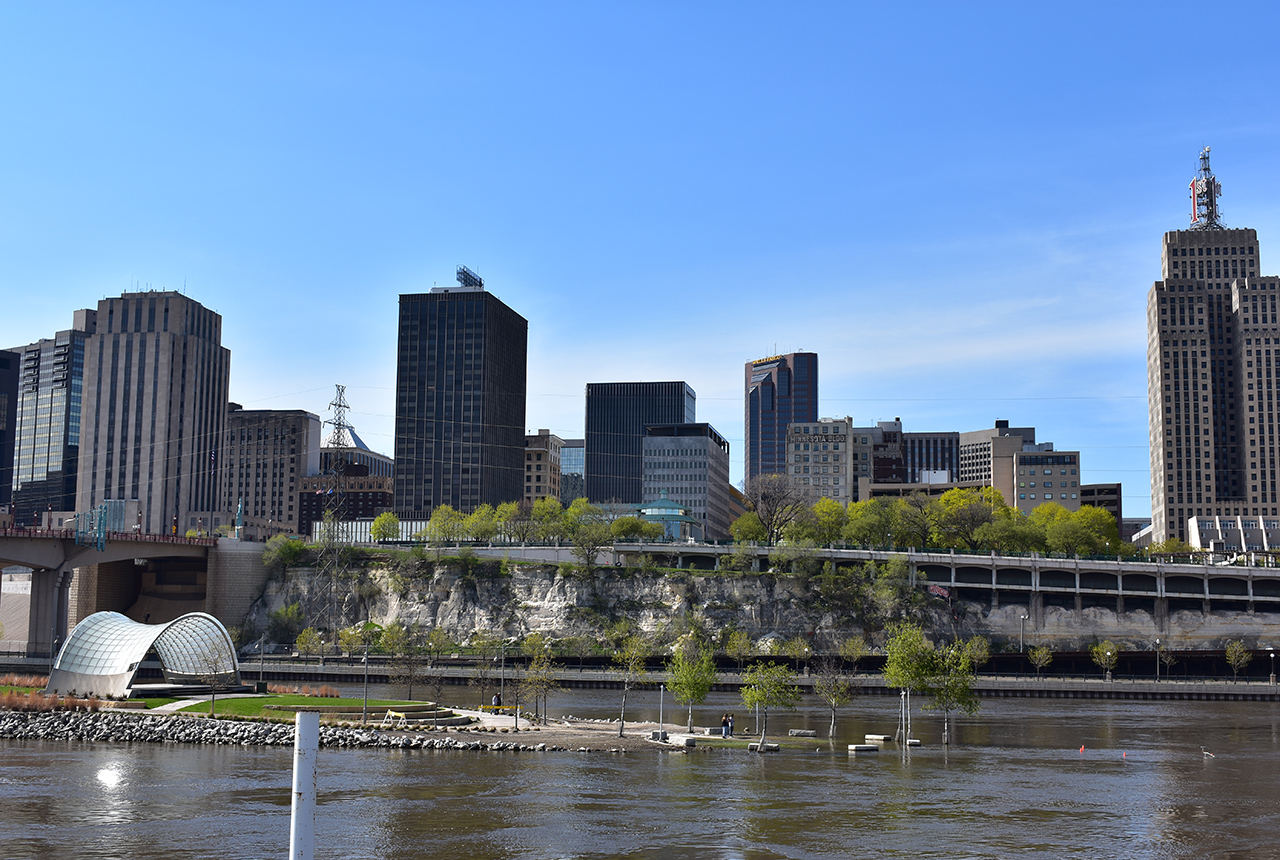 Downtown St. Paul as viewed from Raspberry Island.