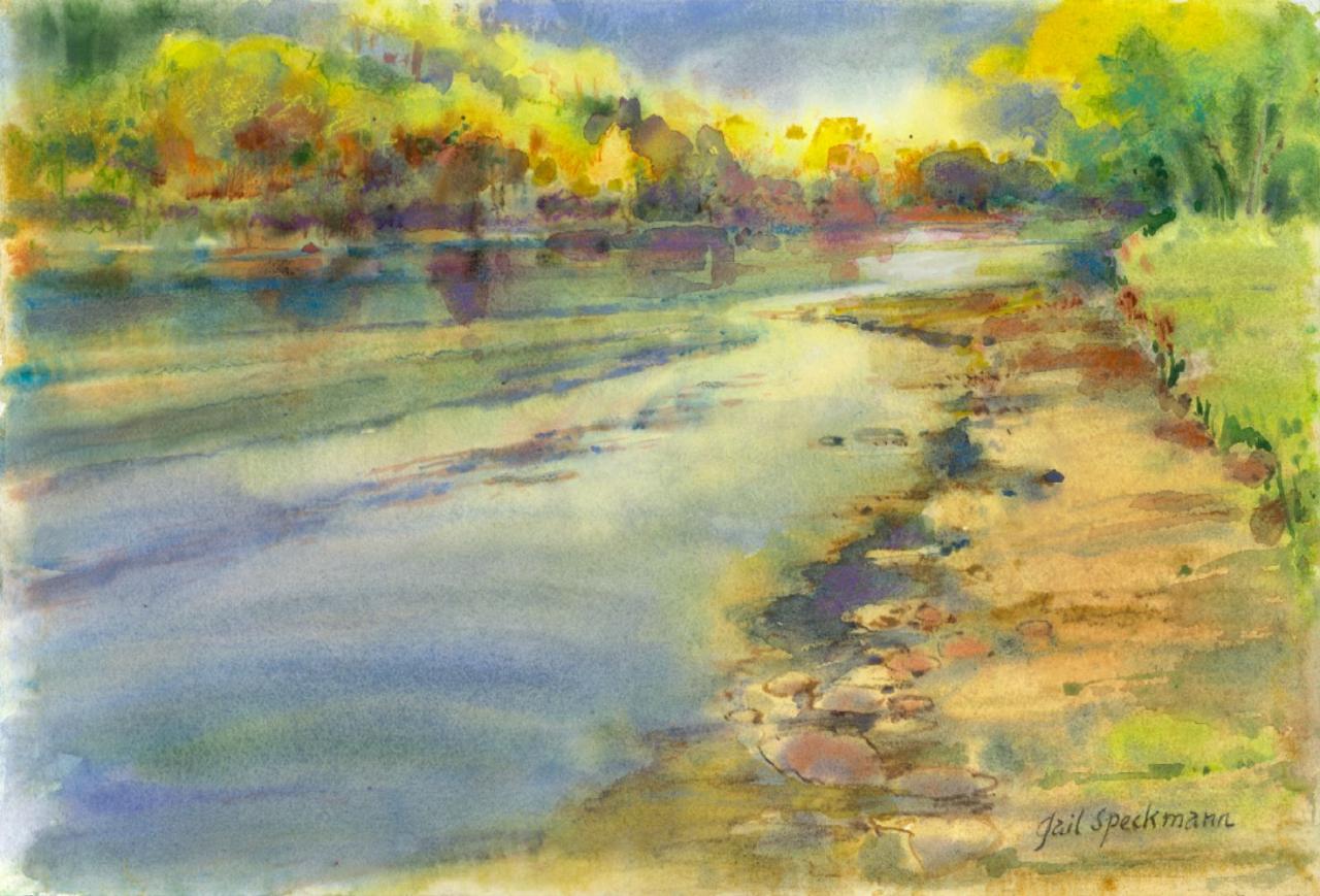 River watercolor by Gail Speckman River watercolor by Gail Speckman
