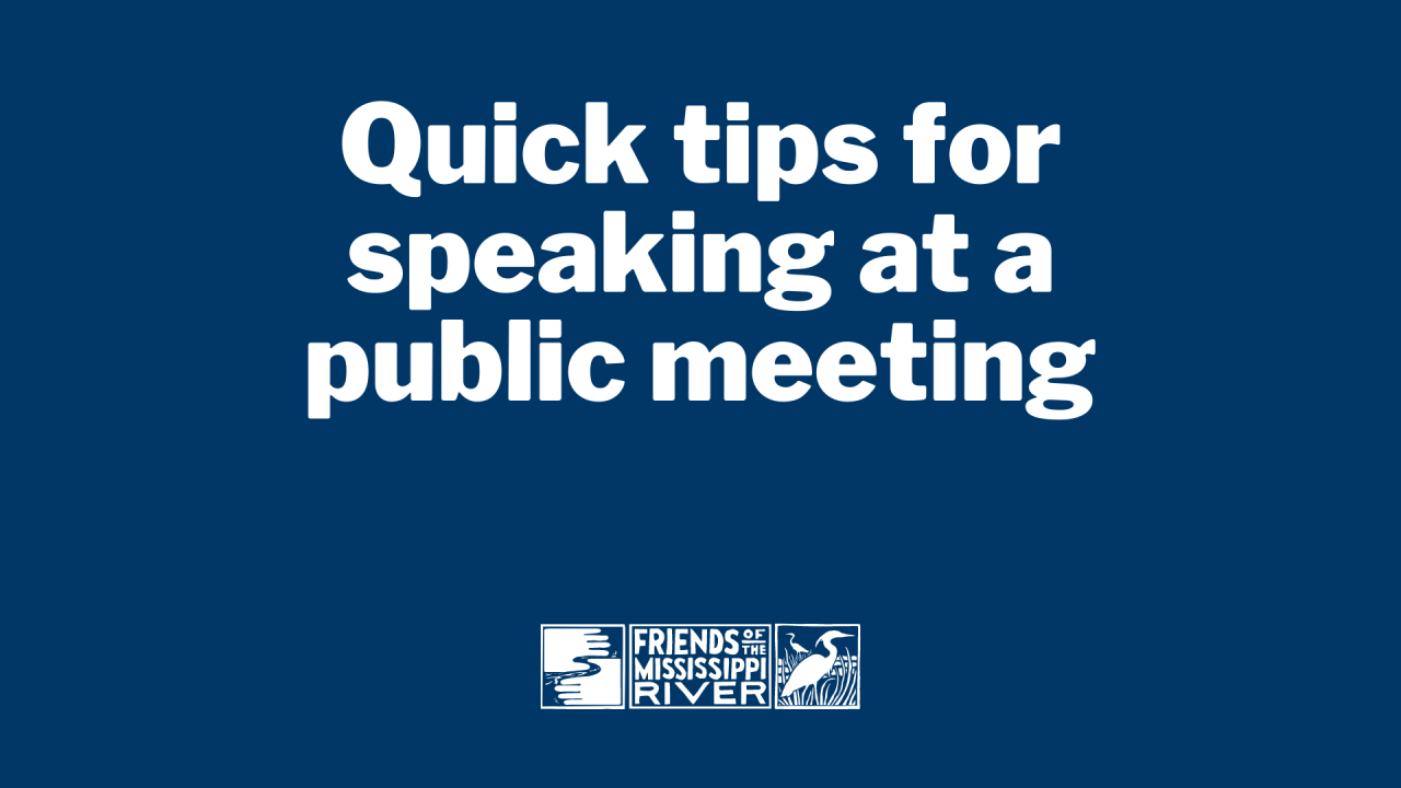 Tips for speaking at a public meeting