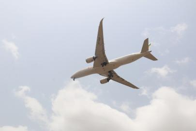 Airplane in sky