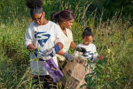 Volunteers help with prairie restoration