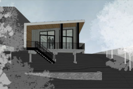 Rendering of house development on river bluff