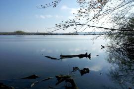 River with islands in the distance