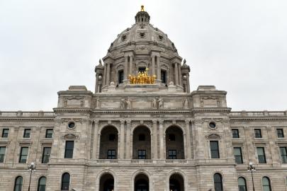 The front entrance to the Minnesota Capitol building