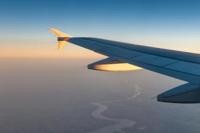Aerial view of the winding Mississippi River