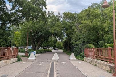 The end of the Stone Arch bridge, leading to the 600 Main St SE property.