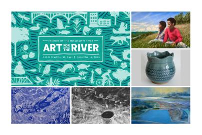 Art for the River logo + five artworks featured in this article