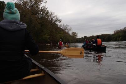 Canoes on the Mississippi River