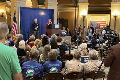 Colleen speaking at Earth Day rally