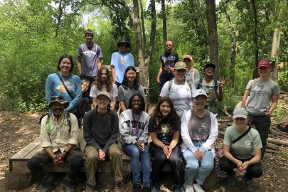 ESI group picture in the woods