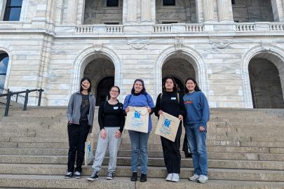 ESI council members stand in front of the state Capitol