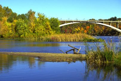 Lake Street Bridge from the Mississippi Gorge