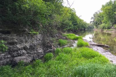 Limestone edge along river