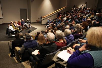 Town Hall 2025 Large town hall audience and speakers