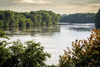 High Mississippi River water levels in St. Paul in 2024.