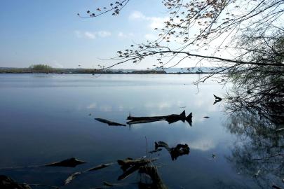 River with islands in the distance