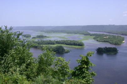 A view from above of the Upper Mississippi National Wildlife and Fish Refuge