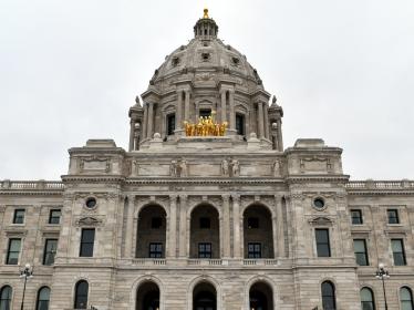 The front entrance to the Minnesota Capitol building