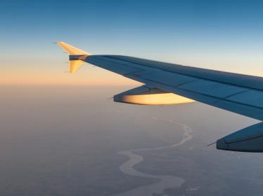Aerial view of the winding Mississippi River