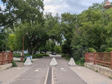 The end of the Stone Arch bridge, leading to the 600 Main St SE property.