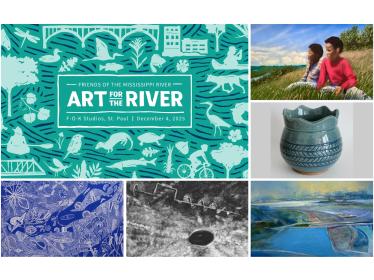 Art for the River logo + five artworks featured in this article