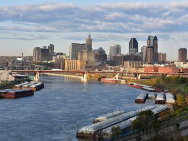St. Paul skyline and Mississippi River