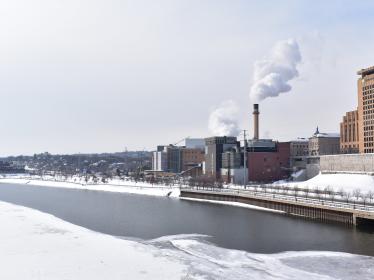 St. Paul downtown riverfront in winter