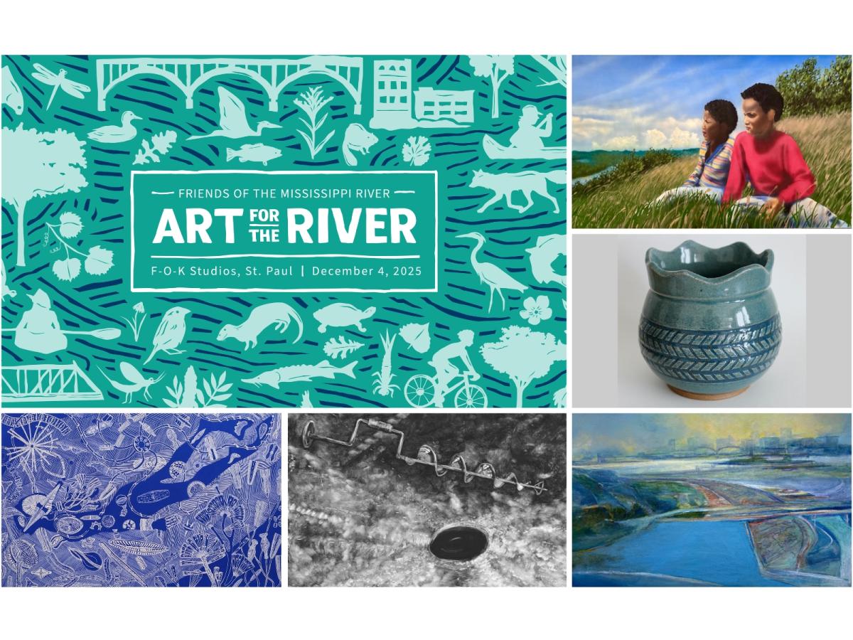 Art for the River logo + five artworks featured in this article