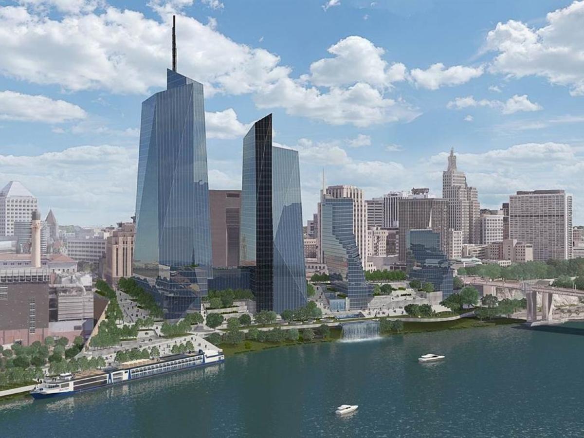 St. Paul riverfront development proposal rendering