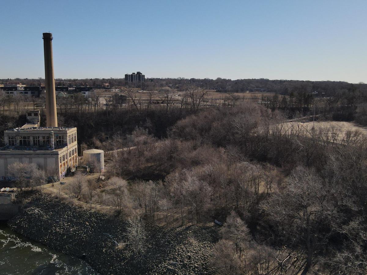 Aerial image of Ford Area C and steam plant