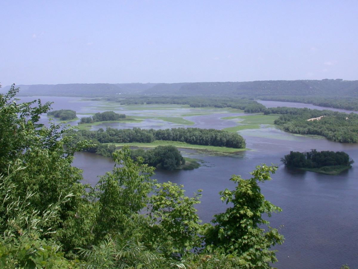 A view from above of the Upper Mississippi National Wildlife and Fish Refuge