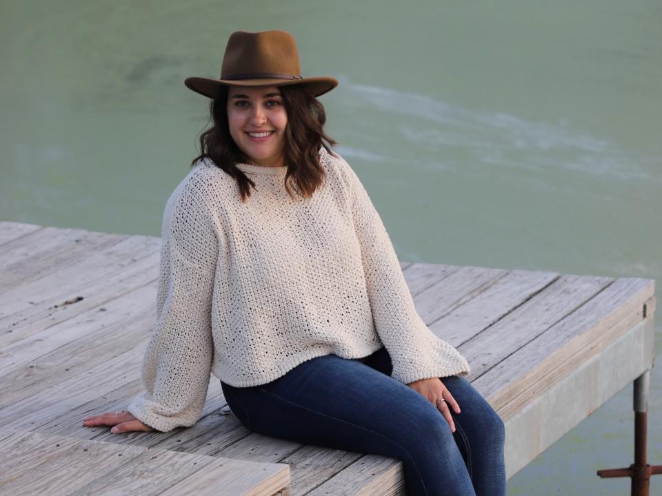 Aubre on a dock