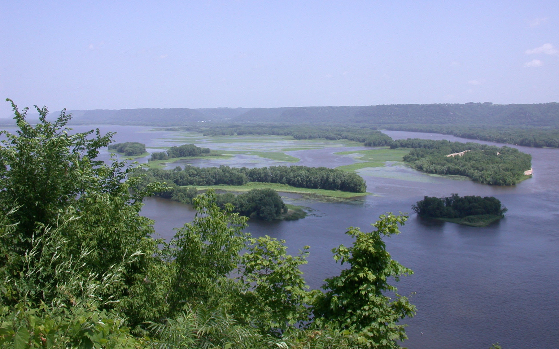 A view from above of the Upper Mississippi National Wildlife and Fish Refuge