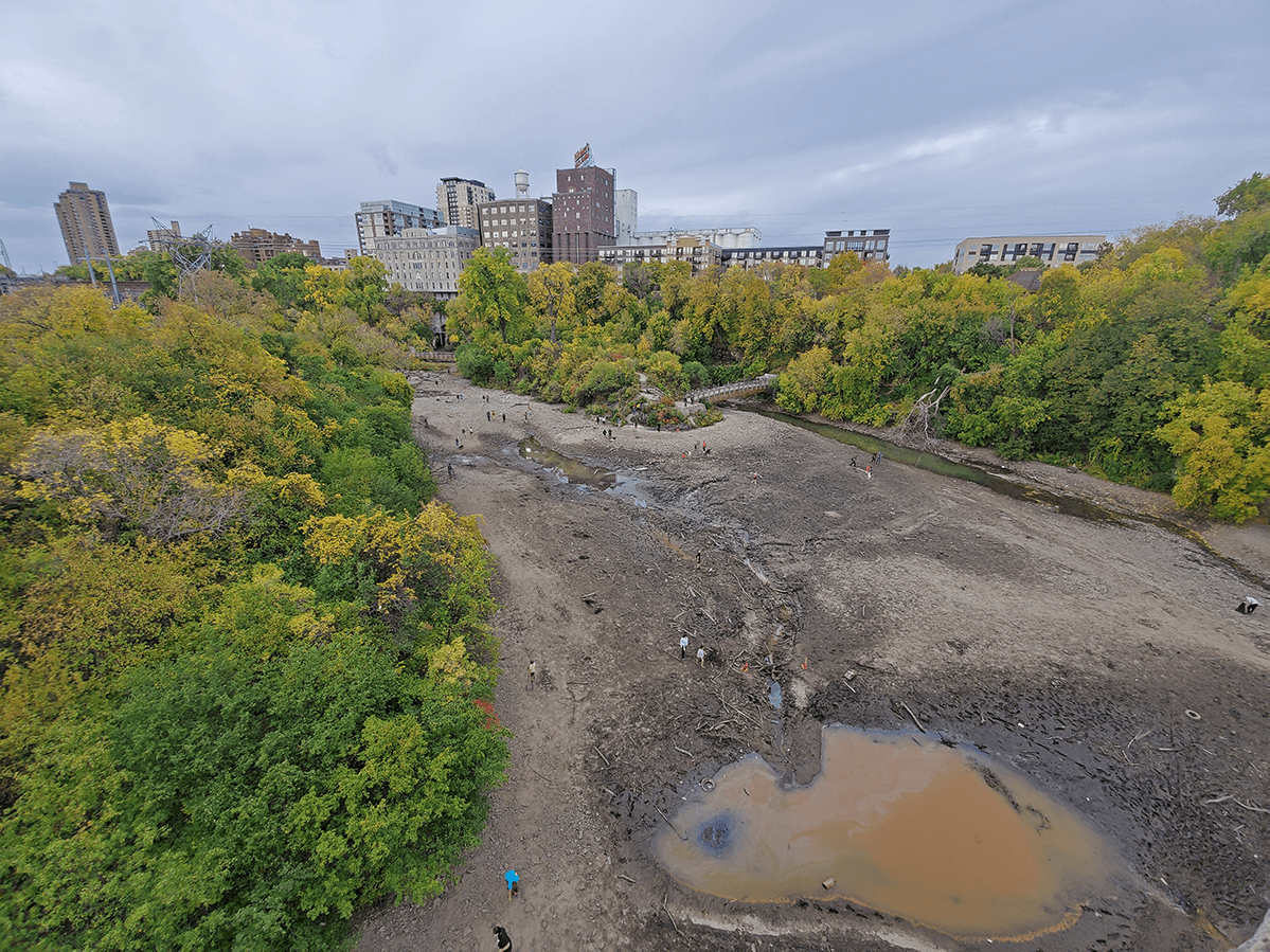 Exposed Mississippi riverbed